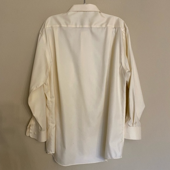 Pronto Uomo Dress Shirt Size 17 1/2 Maze Yellow Non Iron Long Sleeve Business - Picture 2 of 12